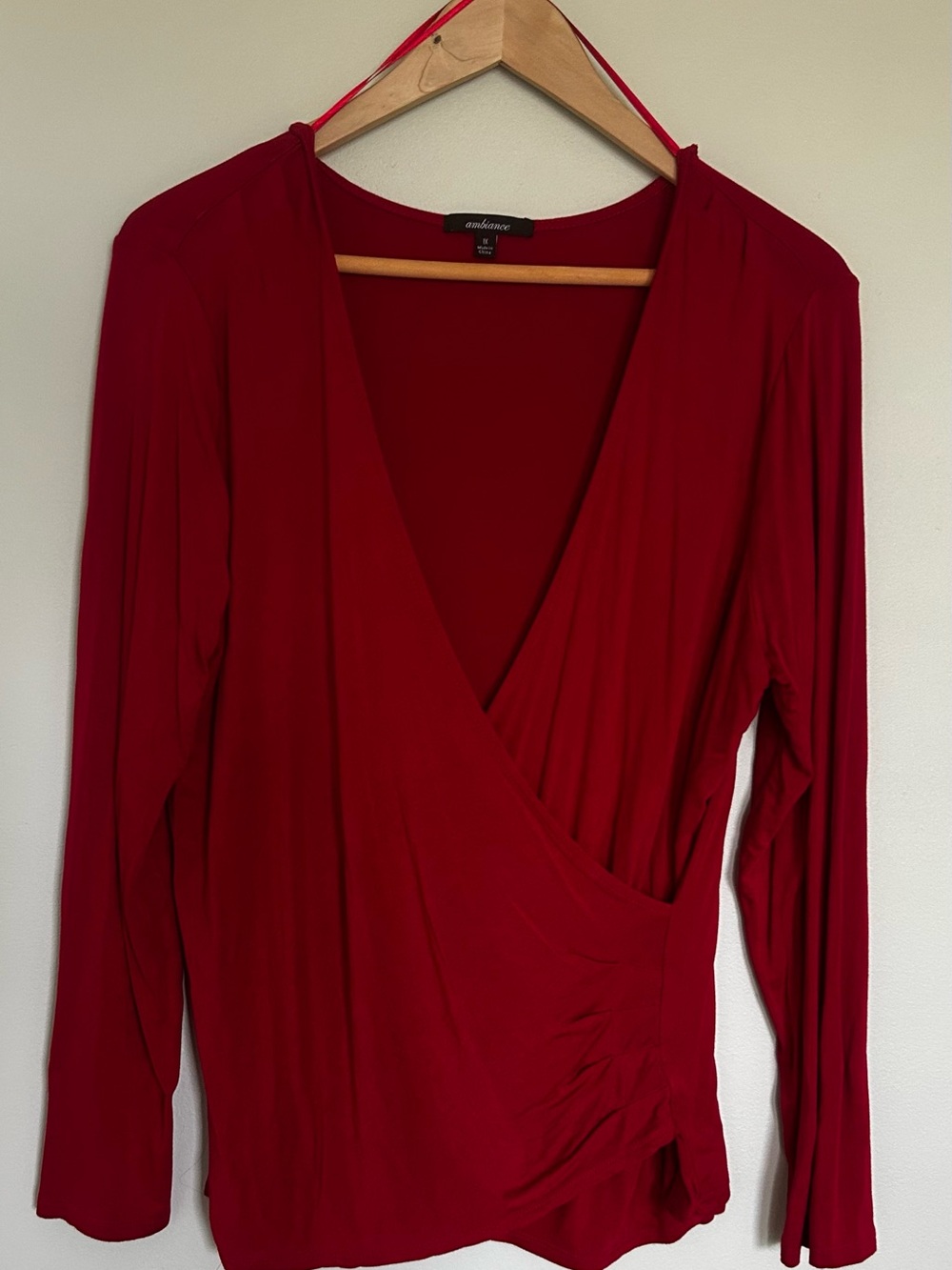 Women’s Dark Red V-Neck Top Blouse Size 1X